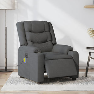 vidaXL Electric Massage Recliner Chair Dark Gray Fabric-7