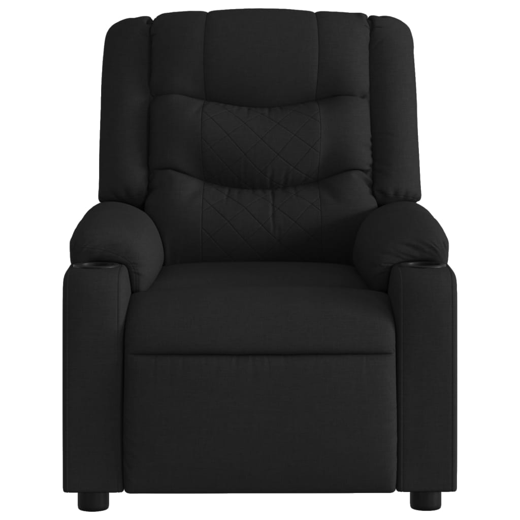 vidaXL Electric Massage Recliner Chair Black Fabric-7