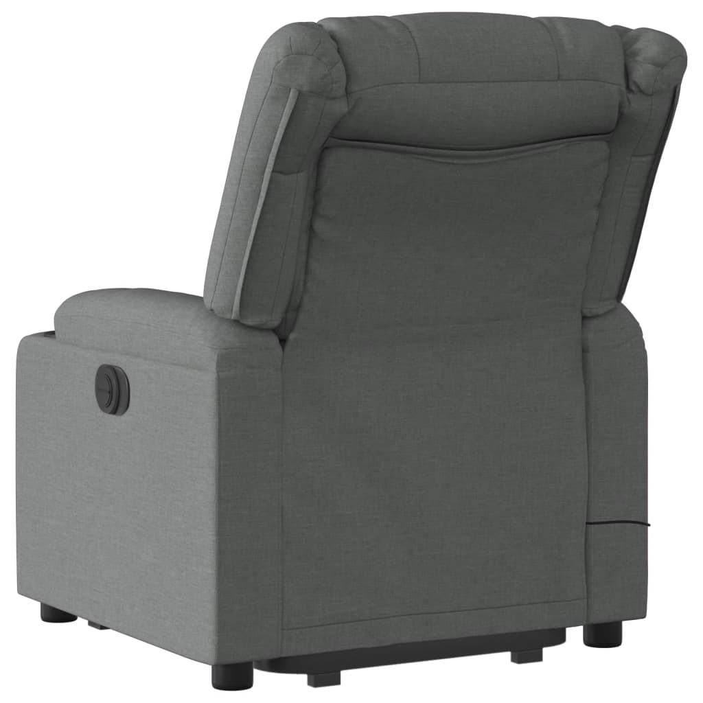 vidaXL Stand up Massage Recliner Chair Dark Gray Fabric-2