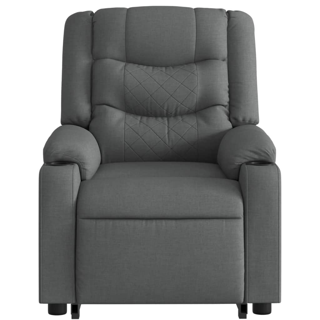 vidaXL Stand up Massage Recliner Chair Dark Gray Fabric-6