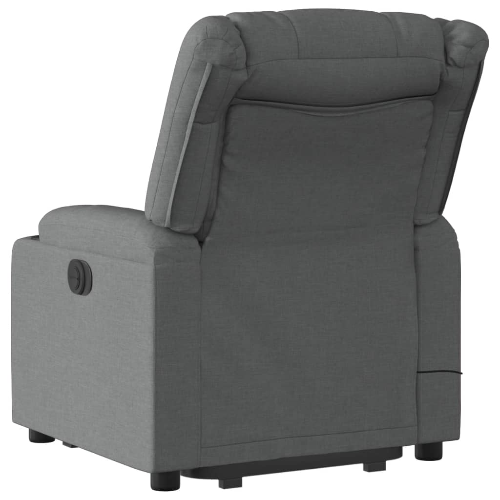 vidaXL Electric Stand up Massage Recliner Chair Dark Gray Fabric-2