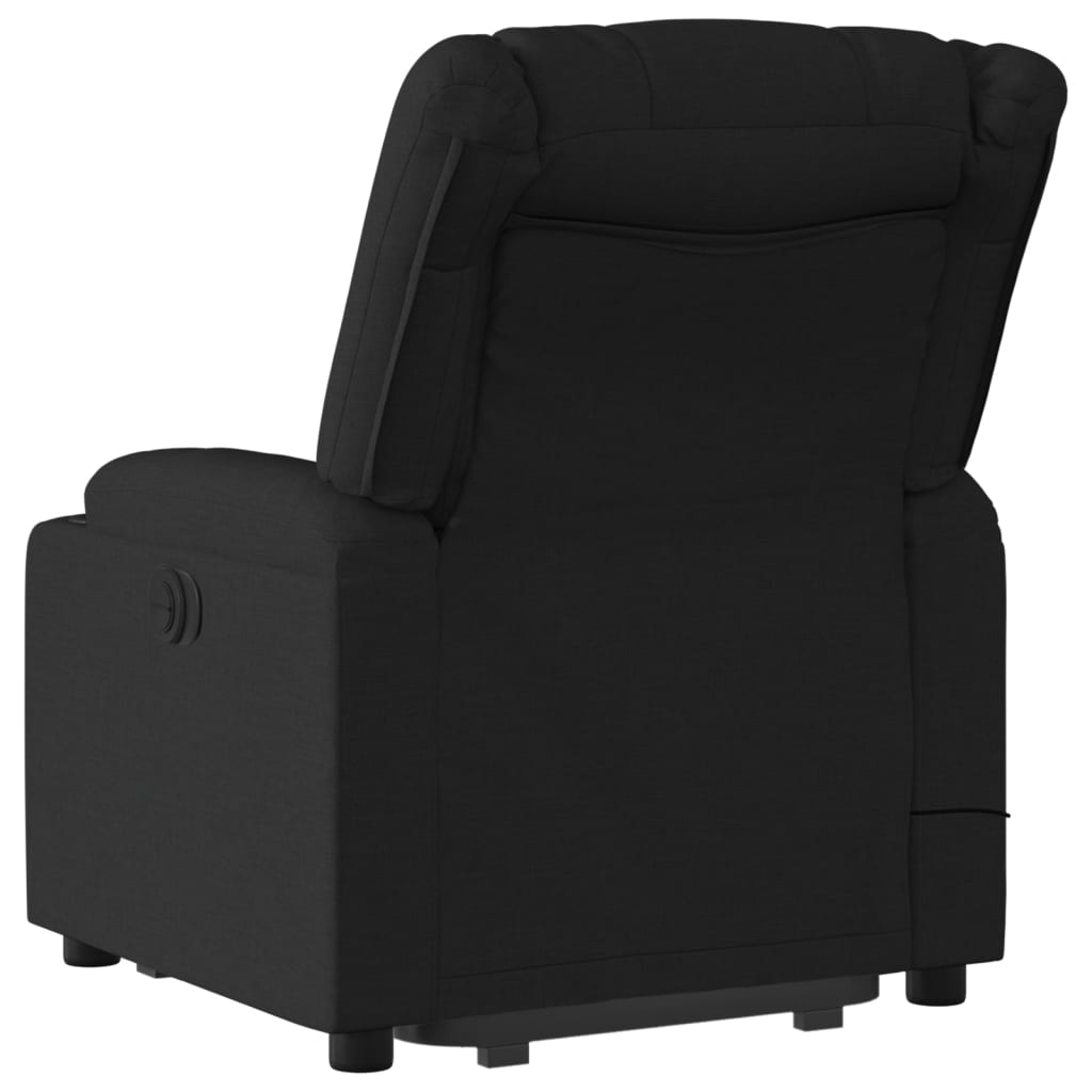 vidaXL Electric Stand up Massage Recliner Chair Black Fabric-2