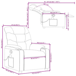 vidaXL Massage Recliner Chair Black Faux Leather-8