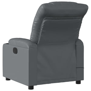 vidaXL Massage Recliner Chair Gray Faux Leather-1