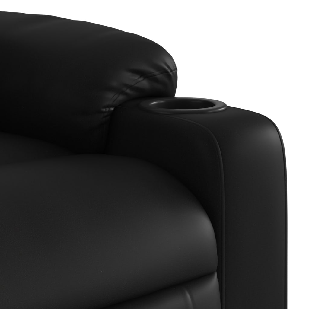 vidaXL Electric Massage Recliner Chair Black Faux Leather-7