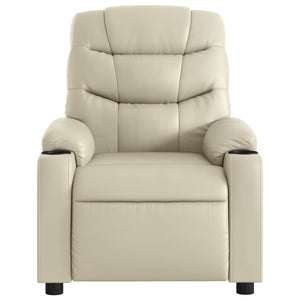 vidaXL Electric Massage Recliner Chair Cream Faux Leather-6