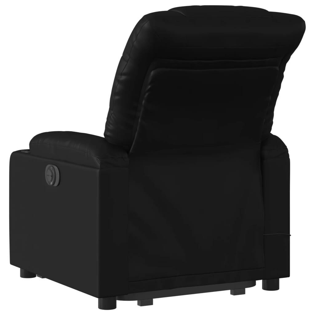 vidaXL Stand up Massage Recliner Chair Black Faux Leather-2