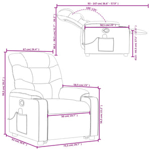 vidaXL Stand up Massage Recliner Chair Cream Faux Leather-8