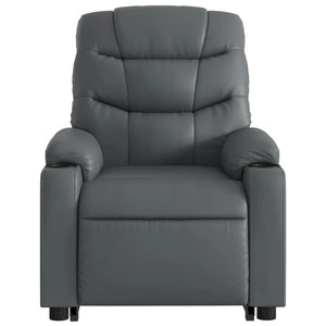 vidaXL Stand up Massage Recliner Chair Gray Faux Leather-6