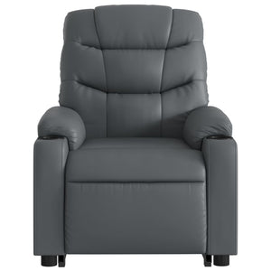 vidaXL Electric Stand up Massage Recliner Chair Gray Faux Leather-6