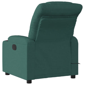 vidaXL Massage Recliner Chair Dark Green Fabric-1