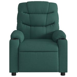 vidaXL Massage Recliner Chair Dark Green Fabric-4