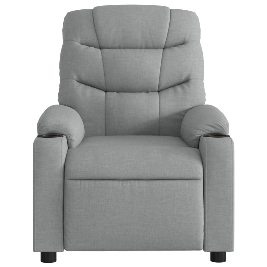 vidaXL Electric Massage Recliner Chair Light Gray Fabric-6