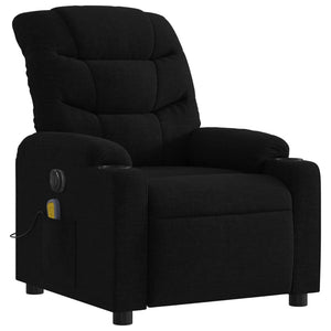 vidaXL Electric Massage Recliner Chair Black Fabric-1