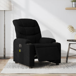 vidaXL Electric Massage Recliner Chair Black Fabric-0