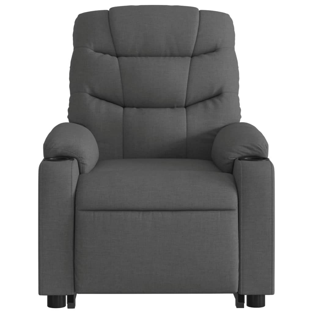 vidaXL Stand up Massage Recliner Chair Dark Gray Fabric-6