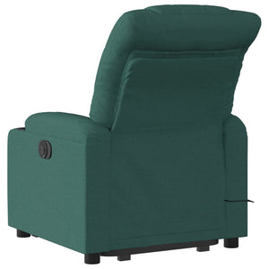 vidaXL Stand up Massage Recliner Chair Dark Green Fabric-2