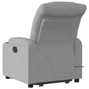 vidaXL Electric Stand up Massage Recliner Chair Light Gray Fabric-2