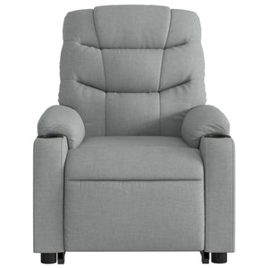 vidaXL Electric Stand up Massage Recliner Chair Light Gray Fabric-6