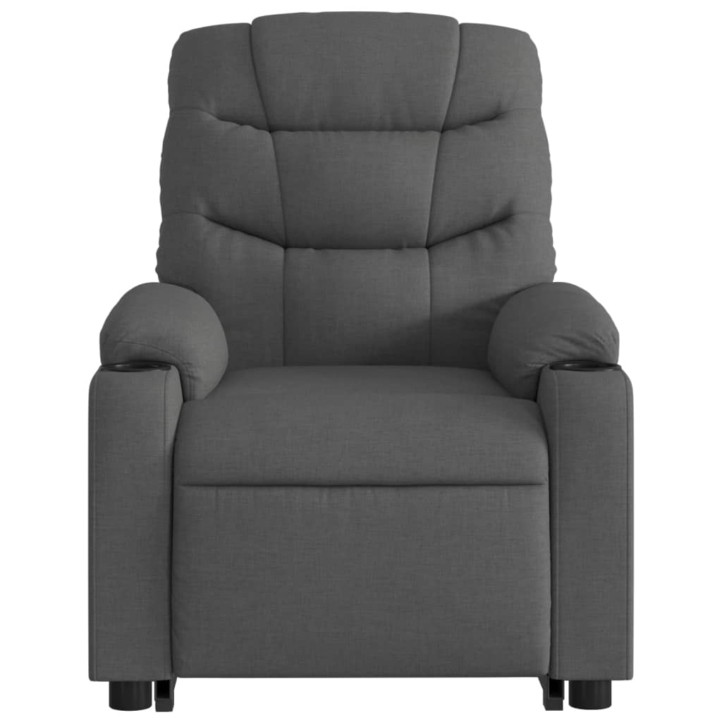 vidaXL Electric Stand up Massage Recliner Chair Dark Gray Fabric-5