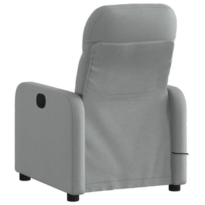 vidaXL Massage Recliner Chair Light Gray Fabric-1