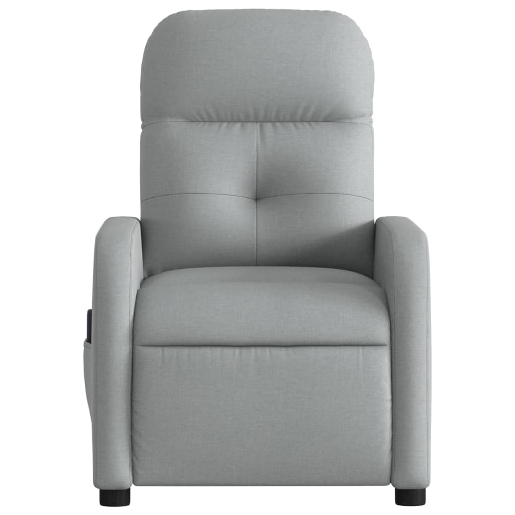 vidaXL Massage Recliner Chair Light Gray Fabric-4