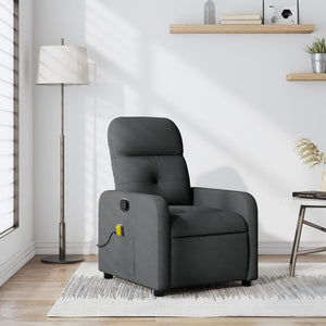 vidaXL Massage Recliner Chair Dark Gray Fabric-0