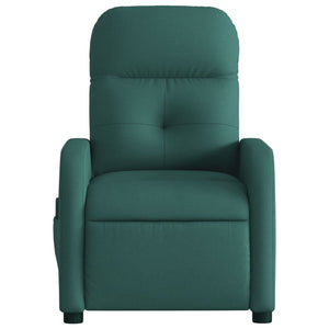 vidaXL Massage Recliner Chair Dark Green Fabric-5