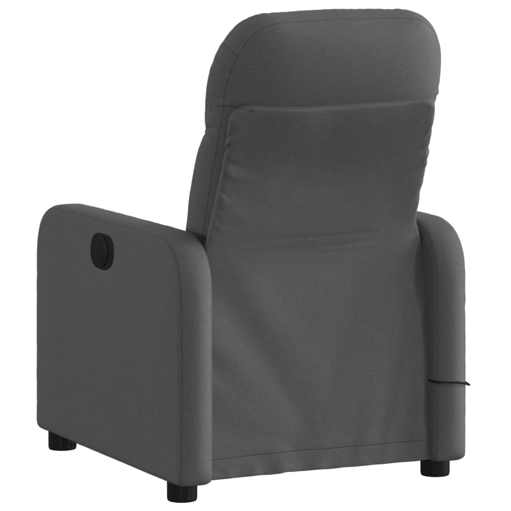 vidaXL Electric Massage Recliner Chair Dark Gray Fabric-2