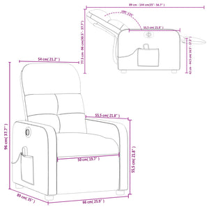 vidaXL Electric Massage Recliner Chair Dark Green Fabric-8