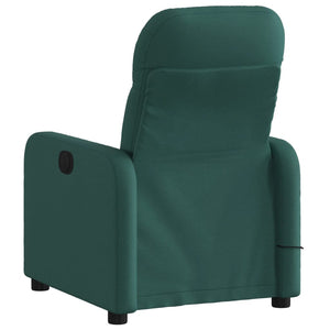 vidaXL Electric Massage Recliner Chair Dark Green Fabric-2