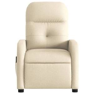 vidaXL Electric Massage Recliner Chair Cream Fabric-6