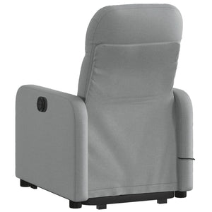 vidaXL Stand up Massage Recliner Chair Light Gray Fabric-2