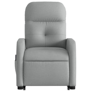 vidaXL Stand up Massage Recliner Chair Light Gray Fabric-6