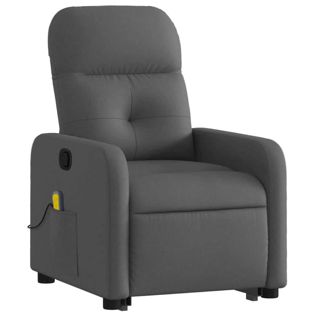 vidaXL Stand up Massage Recliner Chair Dark Gray Fabric-1