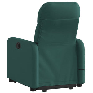 vidaXL Stand up Massage Recliner Chair Dark Green Fabric-2