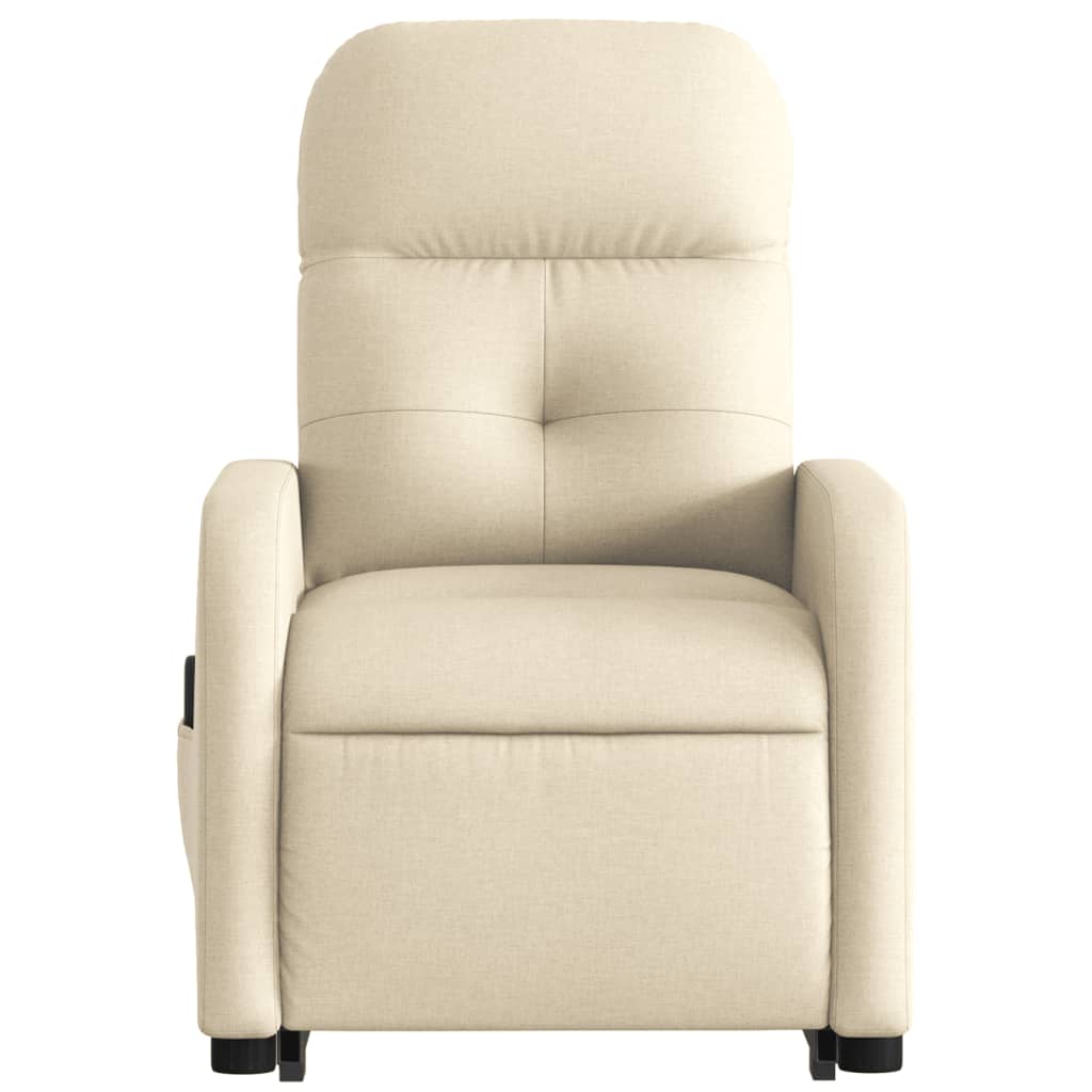 vidaXL Stand up Massage Recliner Chair Cream Fabric-6