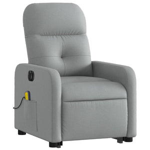 vidaXL Electric Stand up Massage Recliner Chair Light Gray Fabric-1