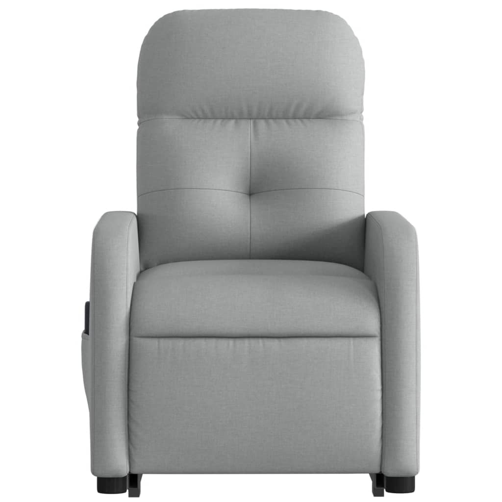 vidaXL Electric Stand up Massage Recliner Chair Light Gray Fabric-6