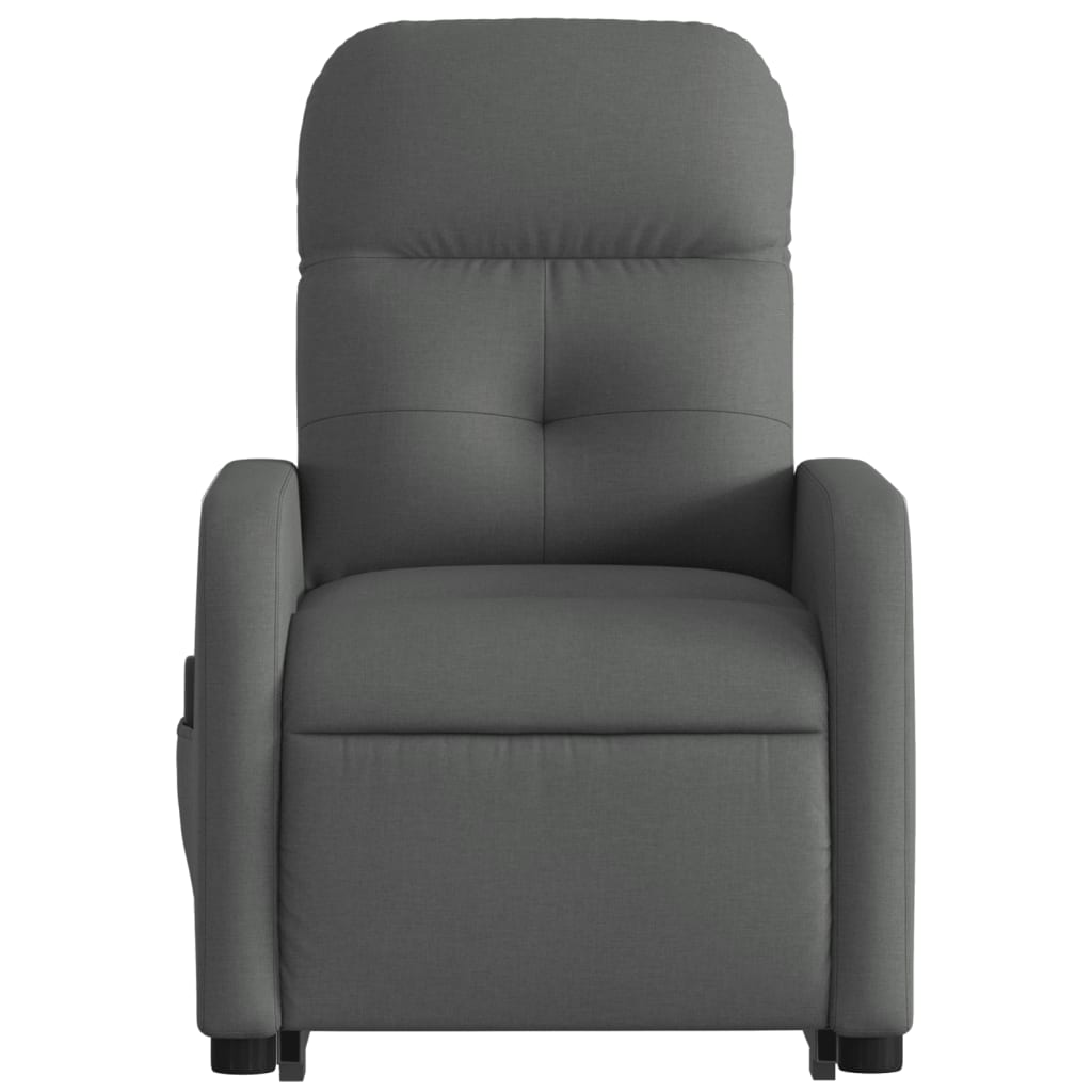 vidaXL Electric Stand up Massage Recliner Chair Dark Gray Fabric-6