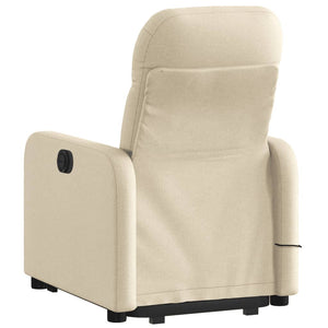 vidaXL Electric Stand up Massage Recliner Chair Cream Fabric-2