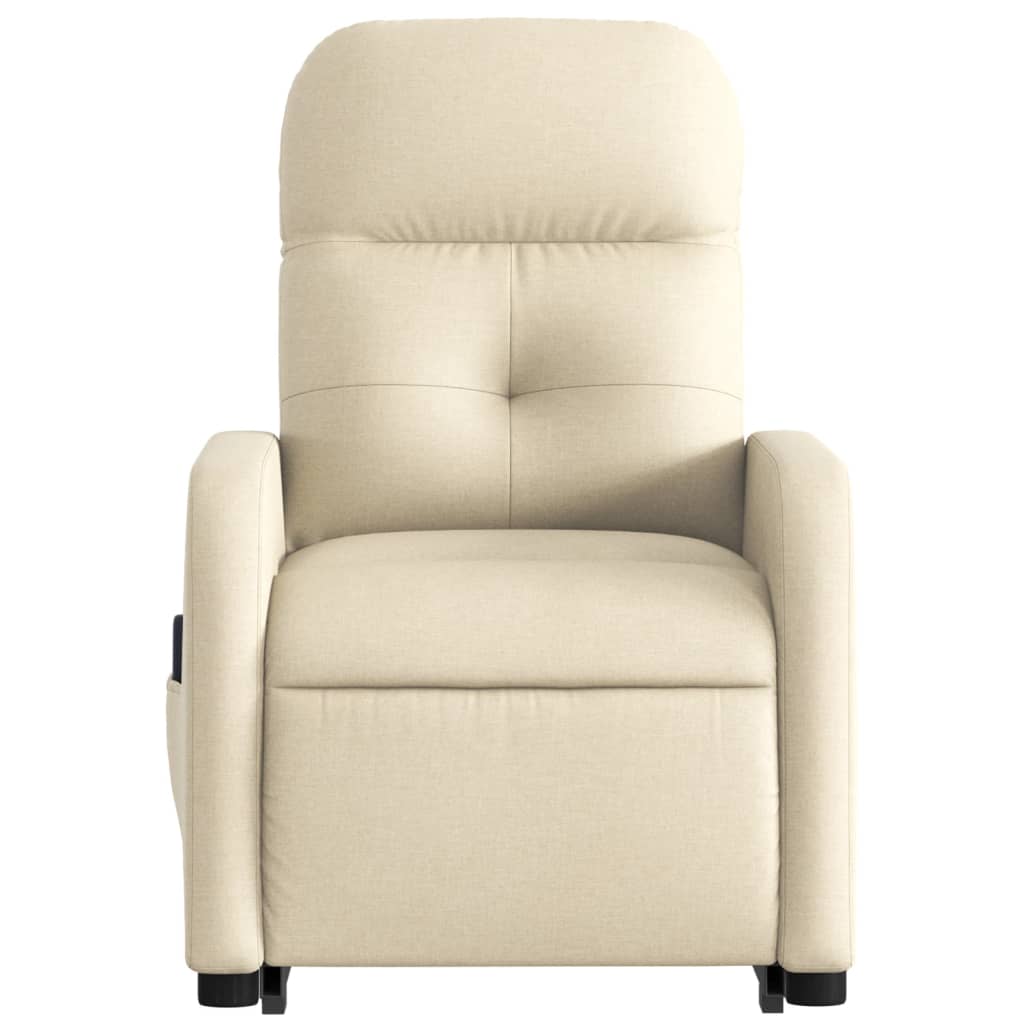 vidaXL Electric Stand up Massage Recliner Chair Cream Fabric-6