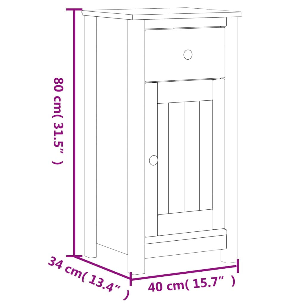 vidaXL Bathroom Furniture Set Storage Sink Cabinet Mirror BERG Solid Wood Pine-72