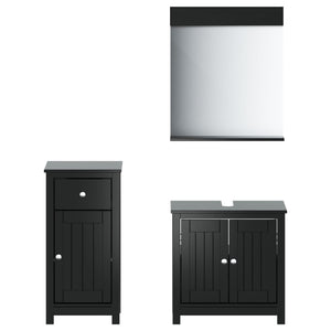 vidaXL Bathroom Furniture Set Storage Sink Cabinet Mirror BERG Solid Wood Pine-75