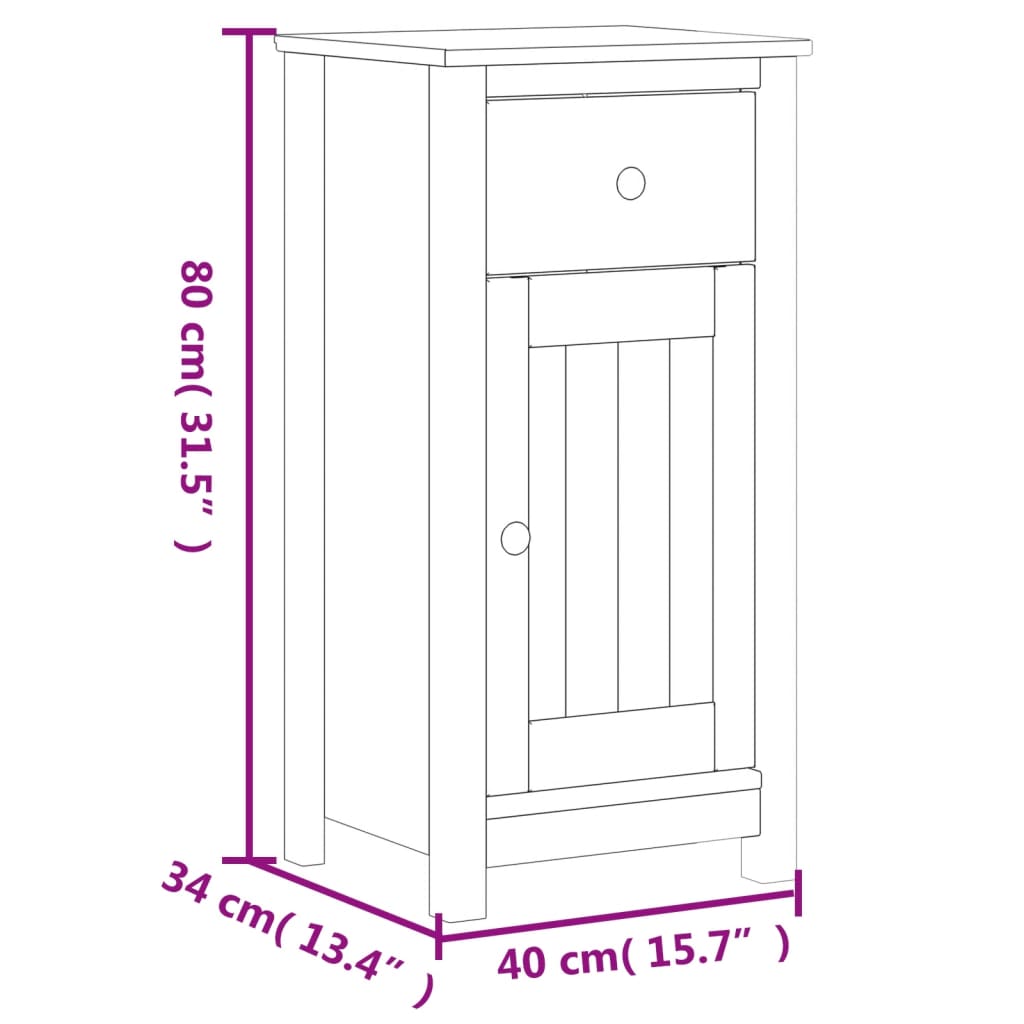 vidaXL Bathroom Furniture Set Storage Sink Cabinet Mirror BERG Solid Wood Pine-53