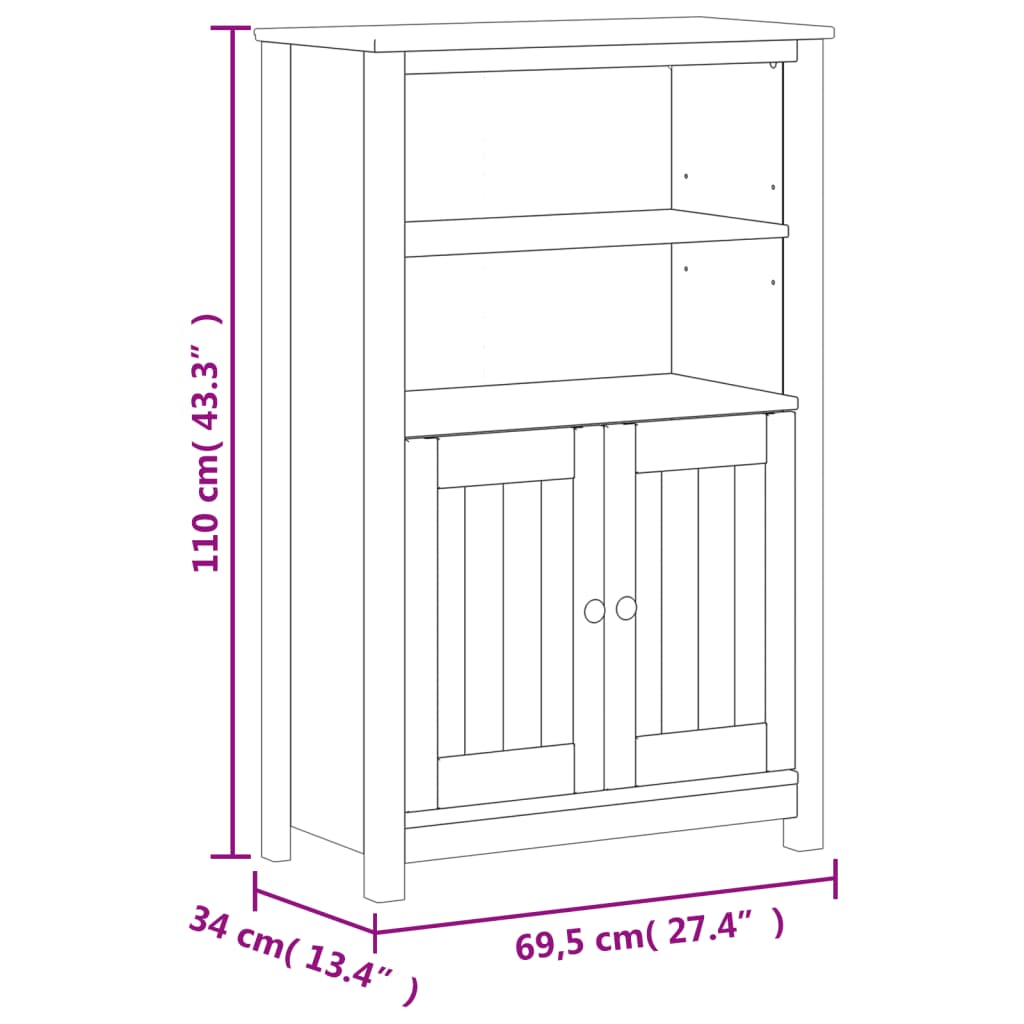 vidaXL Bathroom Furniture Set Storage Sink Cabinet Mirror BERG Solid Wood Pine-38