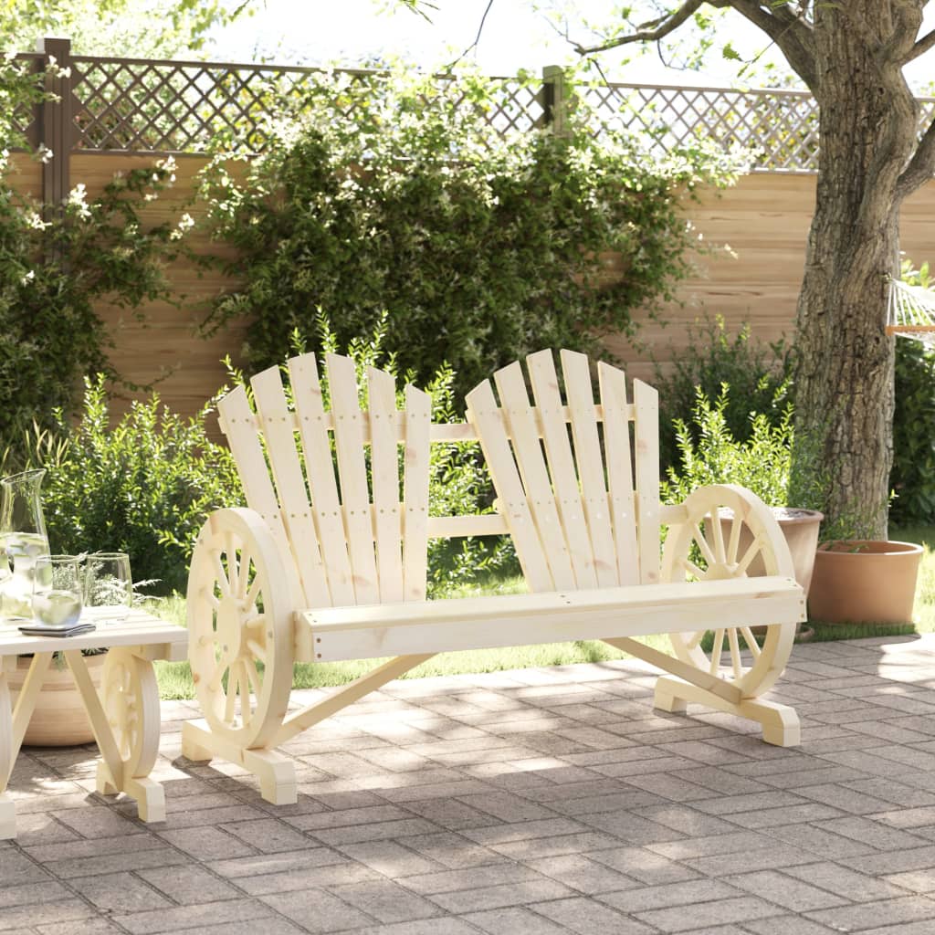 vidaXL Patio Adirondack Chair 2-Seater Solid Wood Fir-2