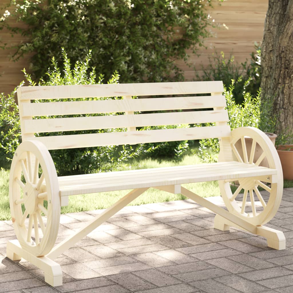 vidaXL Patio Bench 2-Seater Solid Wood Fir-0