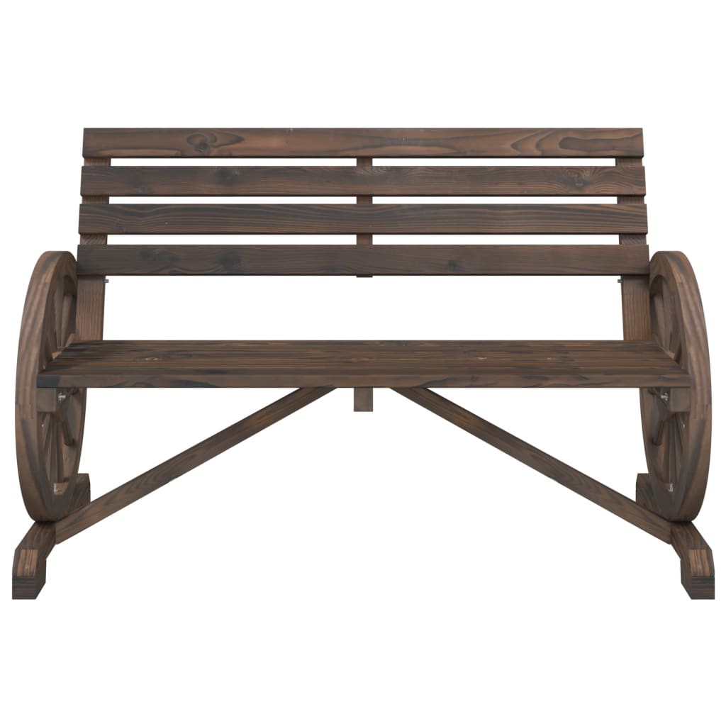 vidaXL Patio Bench 2-Seater Solid Wood Fir-4