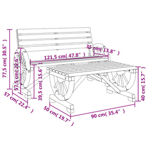 vidaXL 2 Piece Patio Lounge Set Solid Wood Fir-6